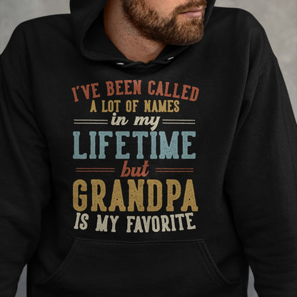 Best Grandpa Shirt, Proud Grandpa Unisex T-Shirt/Hoodie/Sweatshirt HLT00 - Grandpa Is My Favorite Name - Father's Day Grandpa T-Shirt (1)