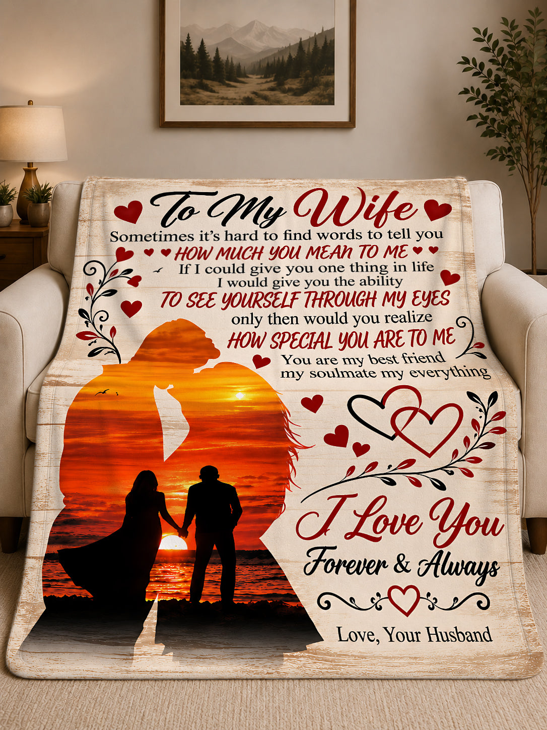 Special Gift For Your Wife Blanket – Romantic Gift From Husband - HLT00 (SKU2610-647)