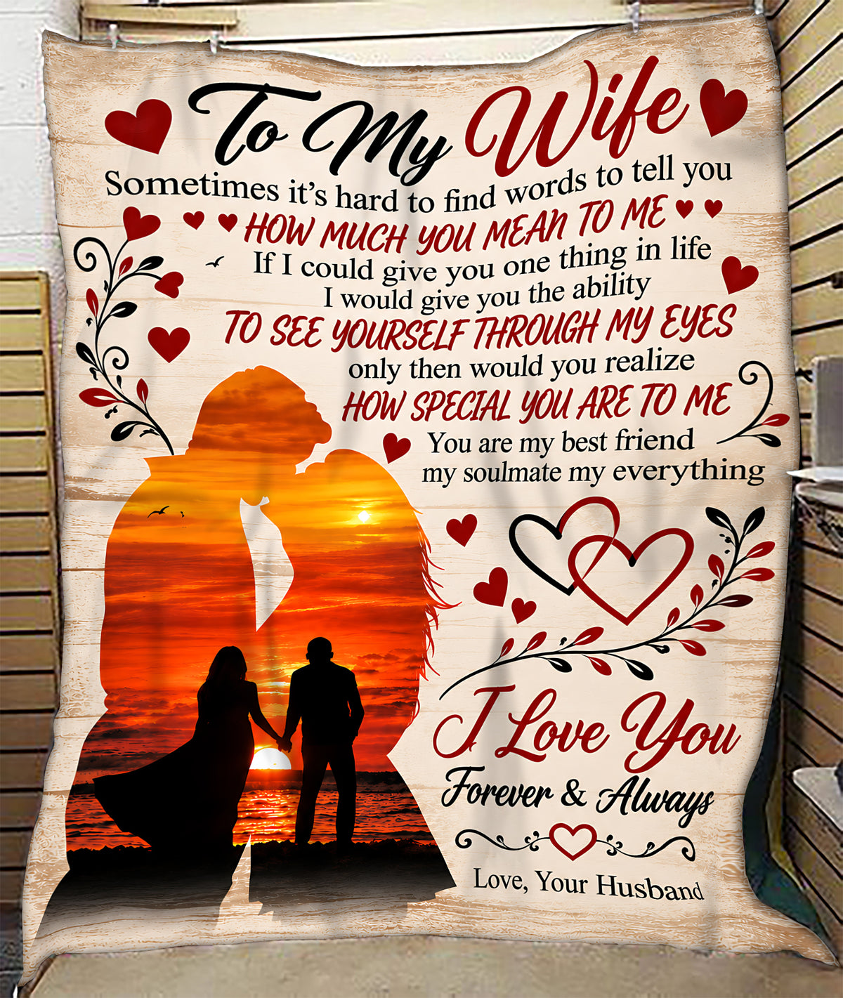 Special Gift For Your Wife Blanket – Romantic Gift From Husband - HLT00 (SKU2610-647)