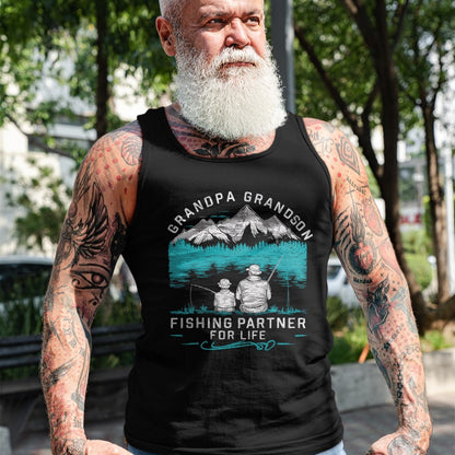Best Grandpa Shirt, Proud Grandpa Unisex T-Shirt/Hoodie/Sweatshirt HLT00 - Grandpa Grandson Fishing Partner For Life T-Shirt