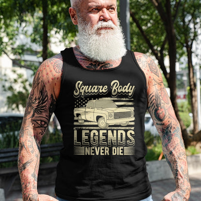 Best Truck Driver Life Shirt, Funny Trucker UnisexT-Shirt/Hoodie/Sweatshirt HLT00 - Square Body Legends Never Die Artwork for A Truck Driver T-Shirt
