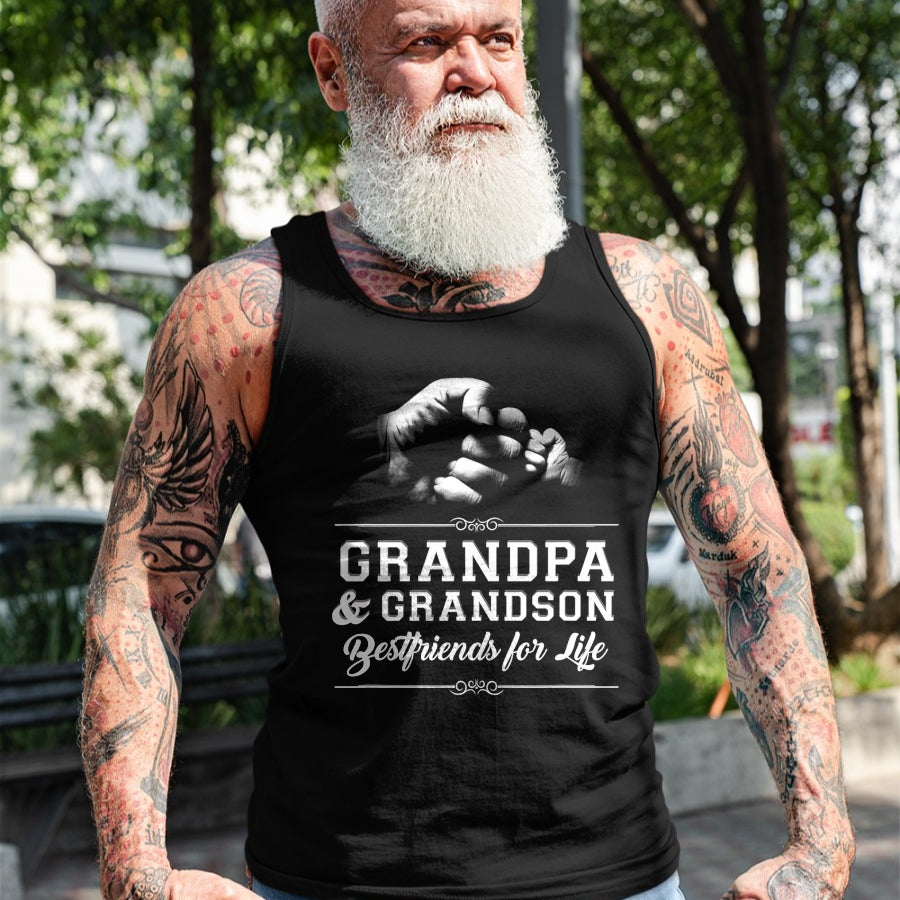 Best Grandpa Shirt, Proud Grandpa Unisex T-Shirt/Hoodie/Sweatshirt HLT00 - Grandfather Grandson Friends Fist Bump Shirt Grandpa Grandad T-Shirt