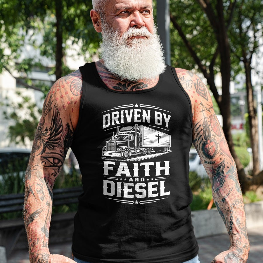 Best Truck Driver Life Shirt, Funny Trucker UnisexT-Shirt/Hoodie/Sweatshirt HLT00 - Driven Faith and Diesel Trucking Jesus Christian Trucker T-Shirt