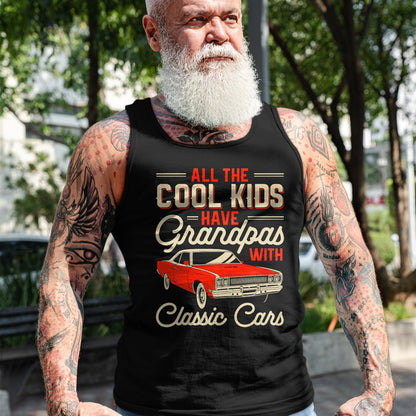 Best Grandpa Shirt, Proud Grandpa Unisex T-Shirt/Hoodie/Sweatshirt HLT00 - Grandpas with Classic Cars Funny Old Car Enthusiast Car Guy T-Shirt
