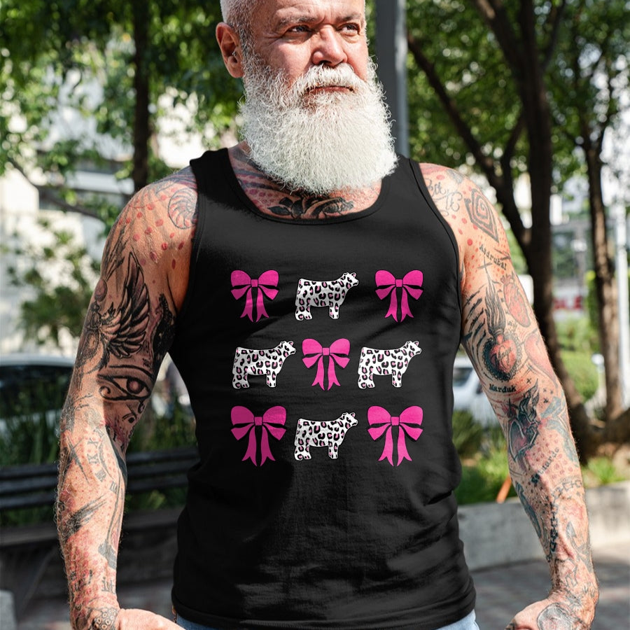 Best Farmer Life Shirt, Funny Farmer UnisexT-Shirt/Hoodie/Sweatshirt HLT00 - Show Steer Girl Cheetah Bows T-Shirt