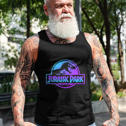 Best Dinosaur Lover Shirt, Funny Dinosaur UnisexT-Shirt/Hoodie/Sweatshirt HLT00 - Jurassic Park Blue & Purple Fossil Logo Graphic Short Sleeve T-Shirt