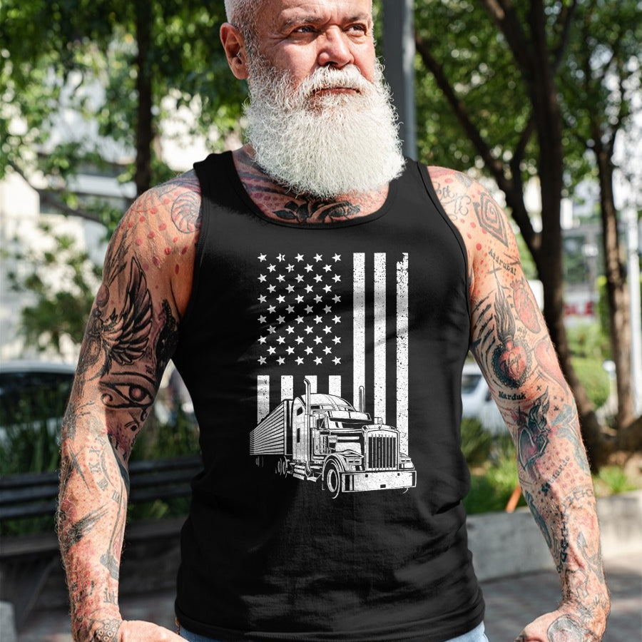 Best Truck Driver Life Shirt, Funny Trucker UnisexT-Shirt/Hoodie/Sweatshirt HLT00 - Cool Trucker For Men Dad Semi Truck Driver US Flag Trucking T-Shirt