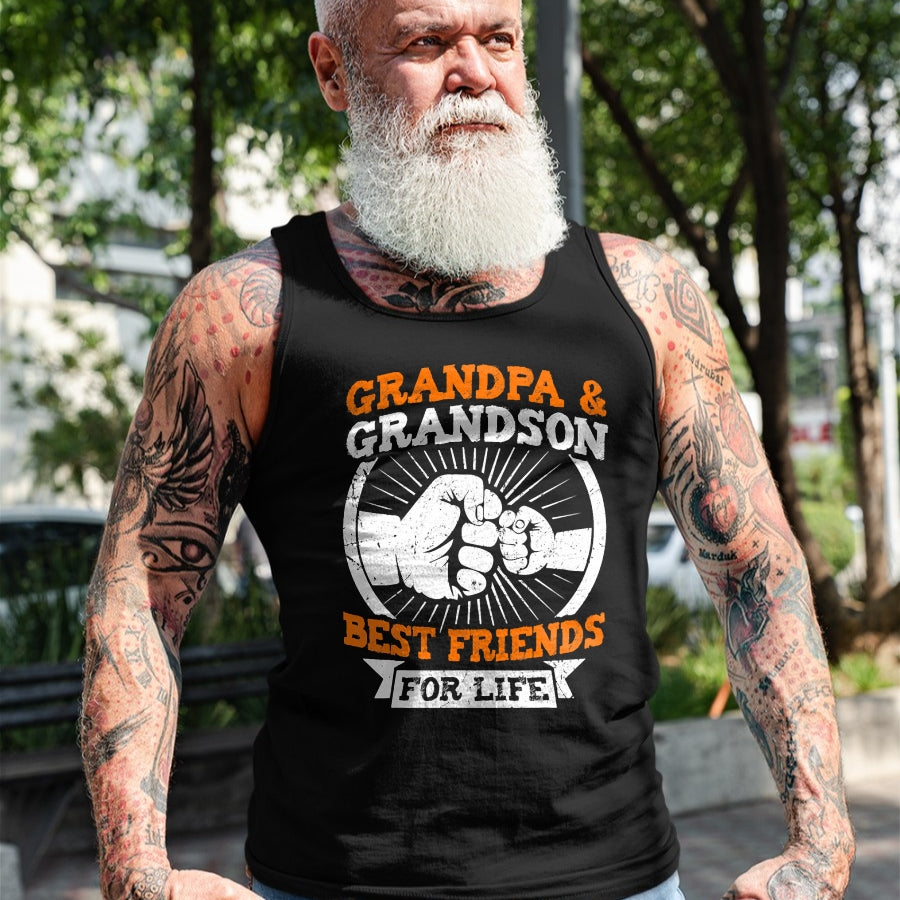 Best Grandpa Shirt, Proud Grandpa Unisex T-Shirt/Hoodie/Sweatshirt HLT00 - Grandpa and Grandson Best Friends for Life Grandfather T-Shirt