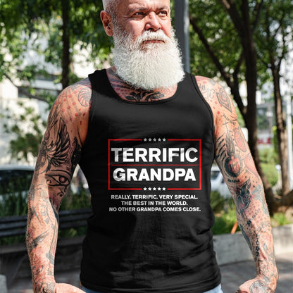 Best Grandpa Shirt, Proud Grandpa Unisex T-Shirt/Hoodie/Sweatshirt HLT00 - Terrific Grandpa - Funny Donald Trump Campaign Style T-Shirt