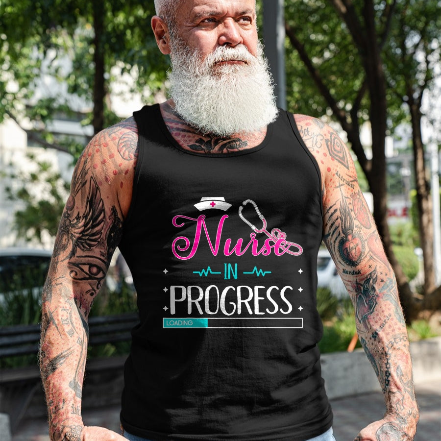 Funny Nurse Shirt, Nurse Unisex T-Shirt/Hoodie/Sweatshirt HLT00 - Nurse In Progress Loading Training Nursing Student T-Shirt