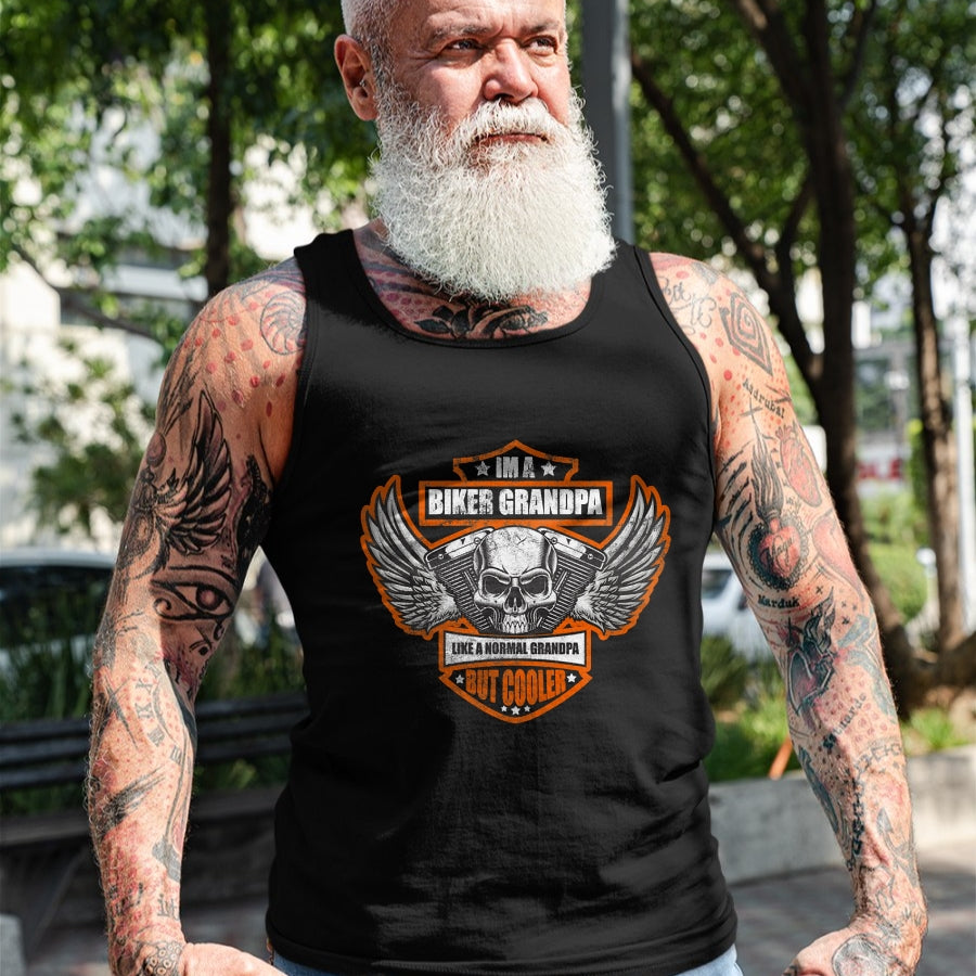 Best Grandpa Shirt, Proud Grandpa Unisex T-Shirt/Hoodie/Sweatshirt HLT00 - Funny I'm a Biker Grandpa like a Normal Grandpa But Cooler T-Shirt
