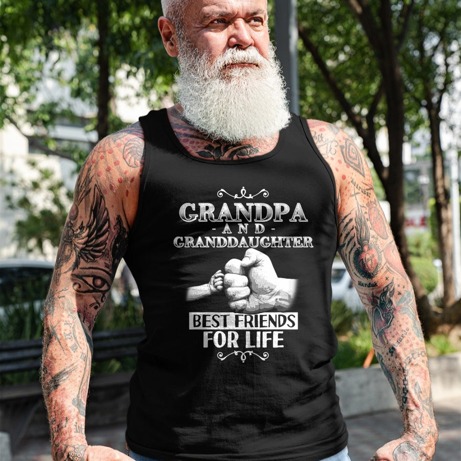 Best Grandpa Shirt, Proud Grandpa Unisex T-Shirt/Hoodie/Sweatshirt HLT00 - Grandpa and Granddaughter Best Friends For Life Matching T-Shirt T-Shirt (1)