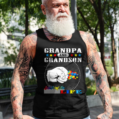 Best Grandpa Shirt, Proud Grandpa Unisex T-Shirt/Hoodie/Sweatshirt HLT00 - Autism Awareness Grandpa Grandson Best Friend for Life Gift T-Shirt