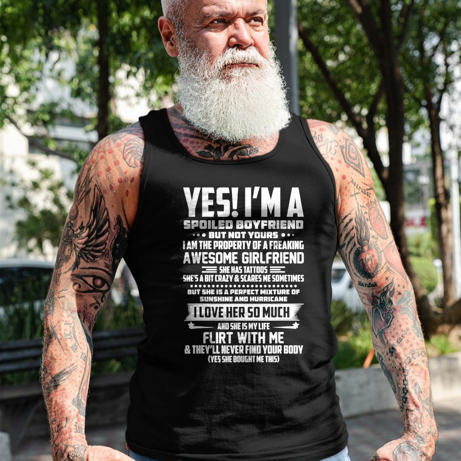 Best Wife Shirt, Wife and Husband Unisex T-Shirt/Hoodie/Sweatshirt HLT00 - Yes! i'm a spoiled boyfriend but not yours T-Shirt