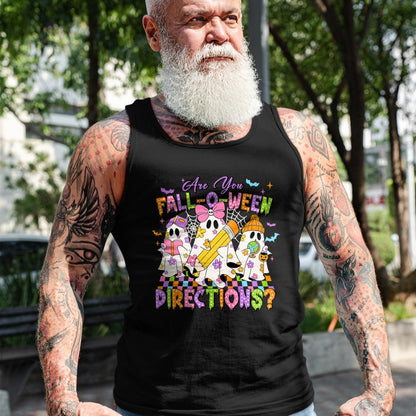 Best Teacher Shirt, Funny Teacher UnisexT-Shirt/Hoodie/Sweatshirt HLT00 - Halloween Floral Ghost Teacher are You Falloween Directions T-Shirt