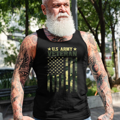Proud Veteran Shirt, Funny Veteran UnisexT-Shirt/Hoodie/Sweatshirt HLT00 - US Army Veteran Patriotic Military Camouflage American Flag Long Sleeve T-Shirt