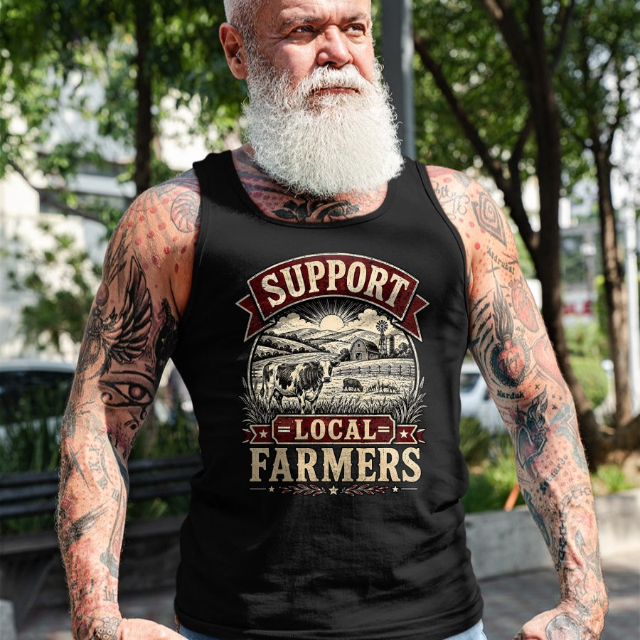 Best Farmer Life Shirt, Funny Farmer UnisexT-Shirt/Hoodie/Sweatshirt HLT00 - Support Local Farmers Farm Cow Barn Agriculture Country T-Shirt