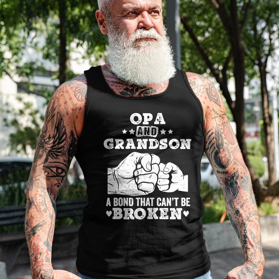 Best Grandpa Shirt, Proud Grandpa Unisex T-Shirt/Hoodie/Sweatshirt HLT00 - Opa and grandson a bond that cant be broken Grandpa gift T-Shirt