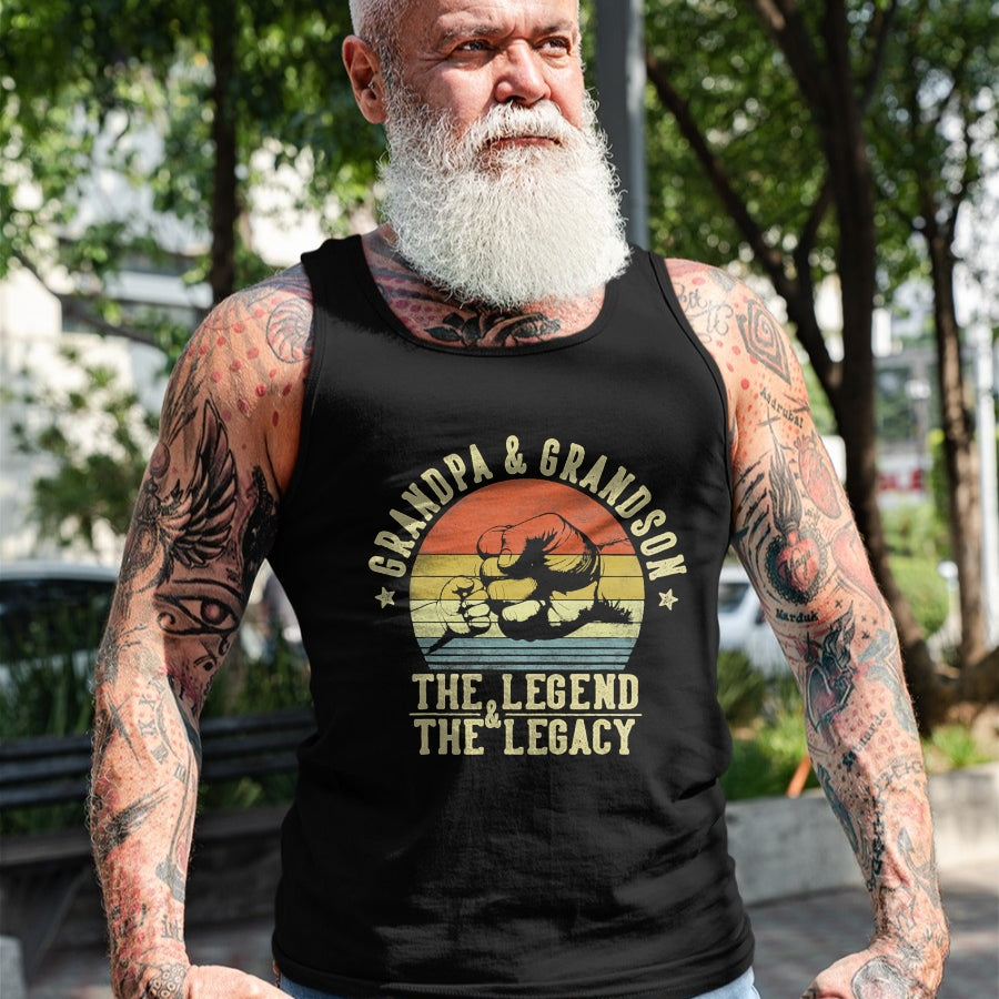 Best Grandpa Shirt, Proud Grandpa Unisex T-Shirt/Hoodie/Sweatshirt HLT00 - Grandpa and Grandson The Legend And The Legacy Gifts Grandpa T-Shirt