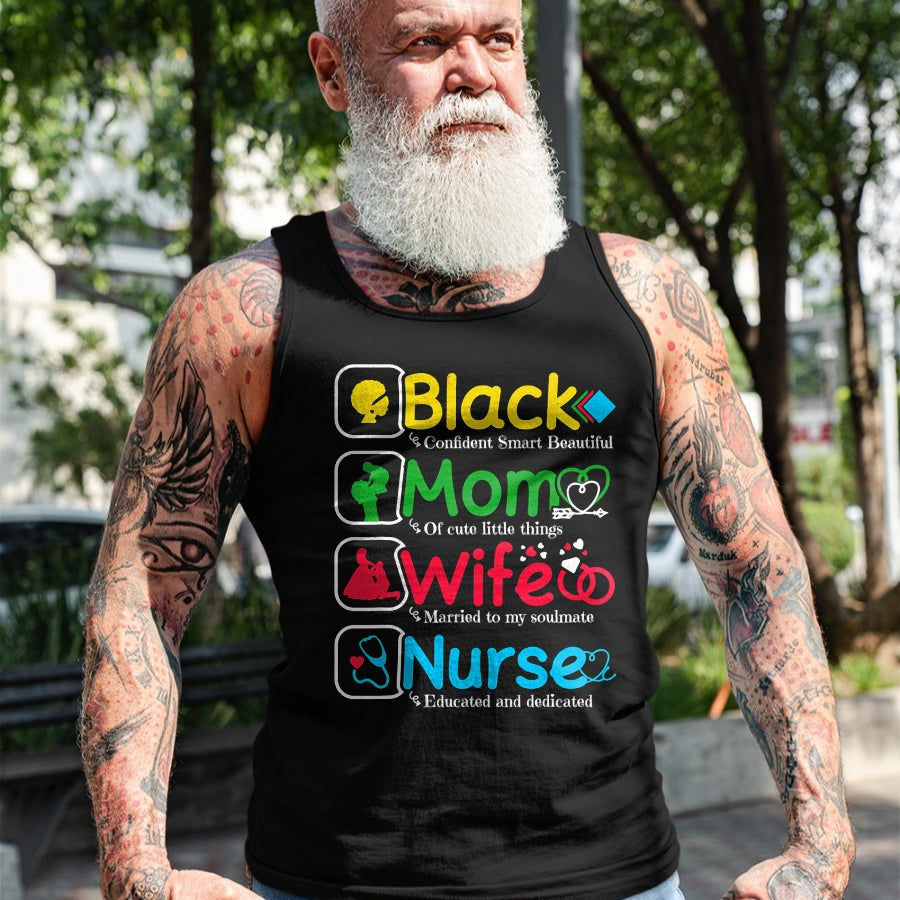 Funny Nurse Shirt, Nurse Unisex T-Shirt/Hoodie/Sweatshirt HLT00 - Black Nurse Mommy Wife - African American Mothers Women Mom T-Shirt