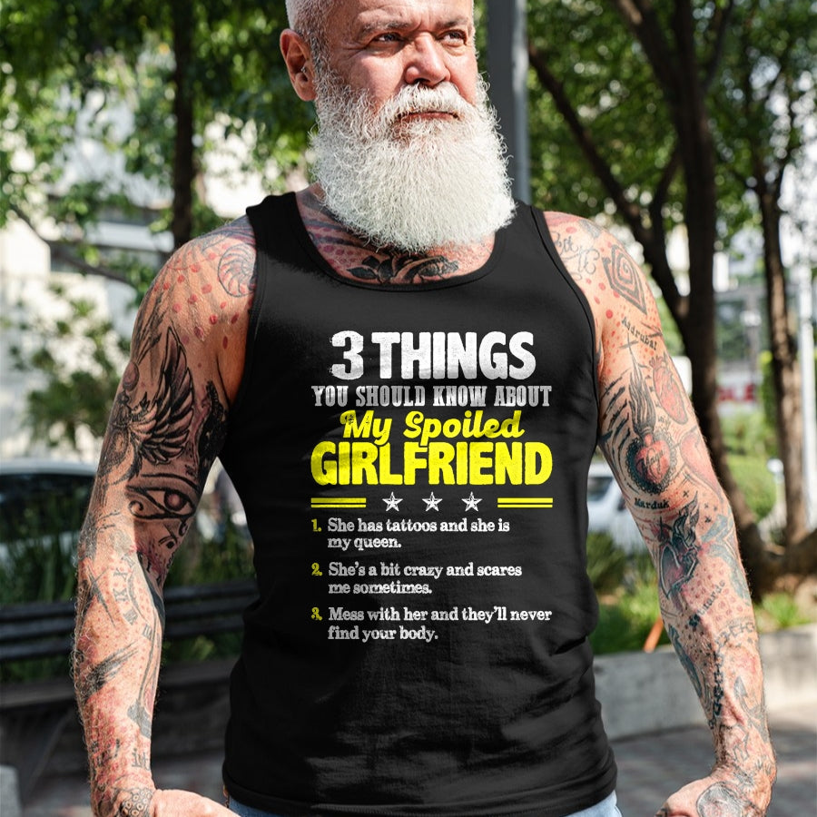 Best Wife Shirt, Wife and Husband Unisex T-Shirt/Hoodie/Sweatshirt HLT00 - 3 Things You Should Know About My Spoiled Girlfriend - Funny Premium T-Shirt