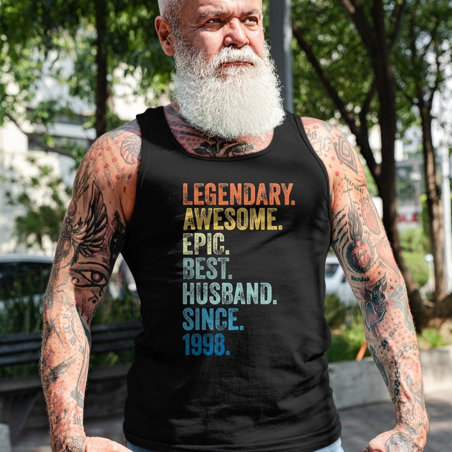 Best Wife Shirt, Wife and Husband Unisex T-Shirt/Hoodie/Sweatshirt HLT00 - Mens Legendary Awesome Epic Best Husband Since 1998 T-Shirt