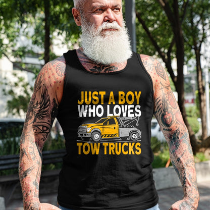 Best Truck Driver Life Shirt, Funny Trucker UnisexT-Shirt/Hoodie/Sweatshirt HLT00 - Just a boy who loves tow trucks tow truck driver T-Shirt