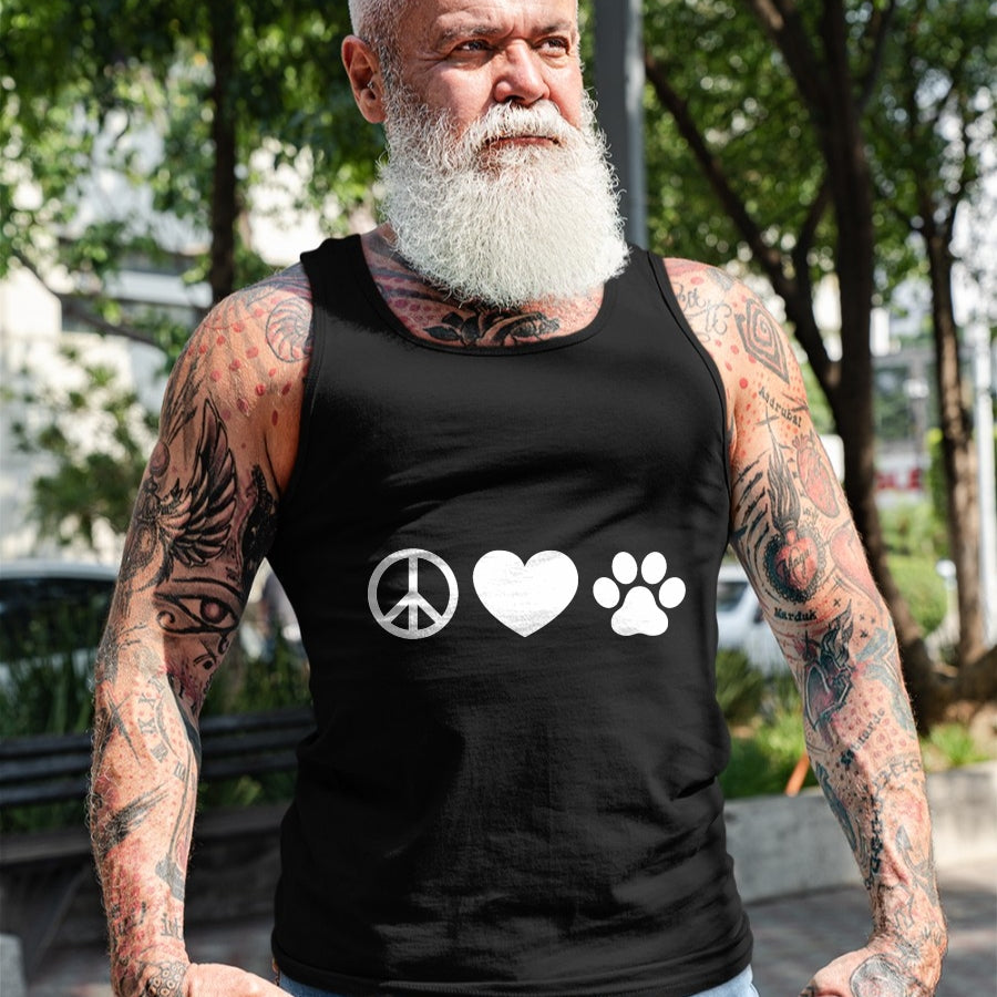 Dog Love Shirt, Dog Lover Gift T-Shirt/Hoodie/Sweatshirt HLT00 - Peace, Love and Dogs T Shirt T-Shirt