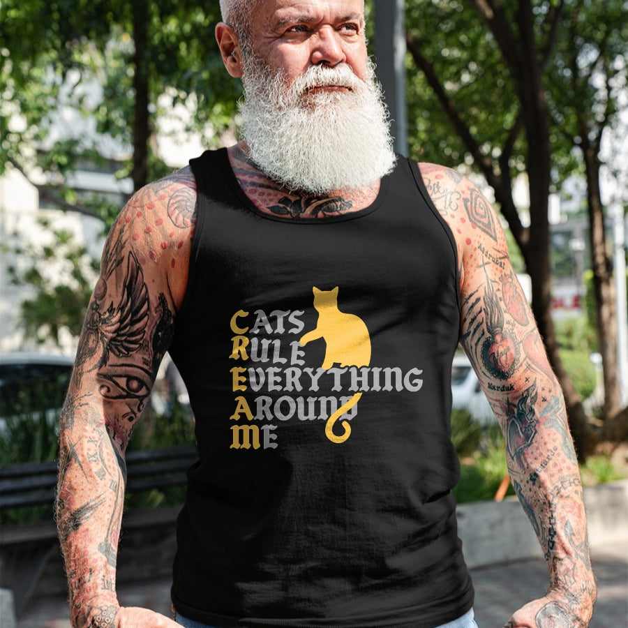 Cat Love Shirt, Funny Cat Lover Gift UnisexT-Shirt/Hoodie/Sweatshirt HLT00 - Cats Rule Everything Around Me Cat Daddy Vintage T-Shirt