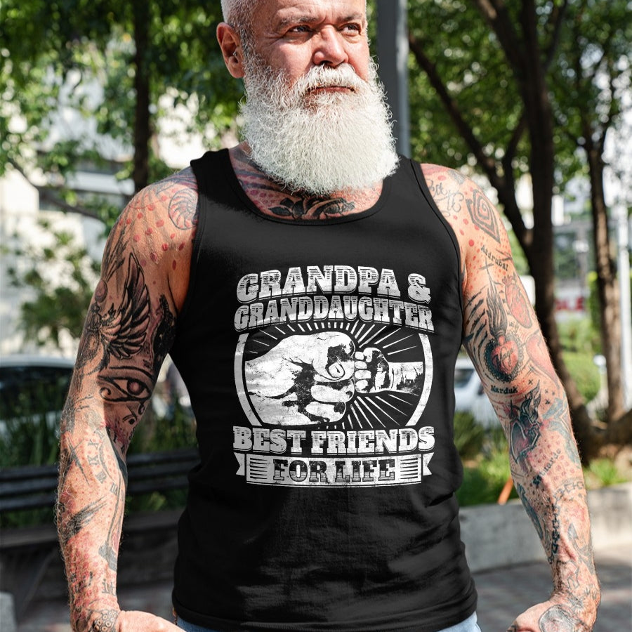 Best Grandpa Shirt, Proud Grandpa Unisex T-Shirt/Hoodie/Sweatshirt HLT00 -Grandpa Granddaughter Gift Family Shirt Grandad Fist Bump T-Shirt