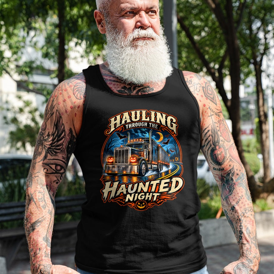Best Truck Driver Life Shirt, Funny Trucker UnisexT-Shirt/Hoodie/Sweatshirt HLT00 - Halloween Trucker Haunted Highway Semi Truck Driver Spooky T-Shirt