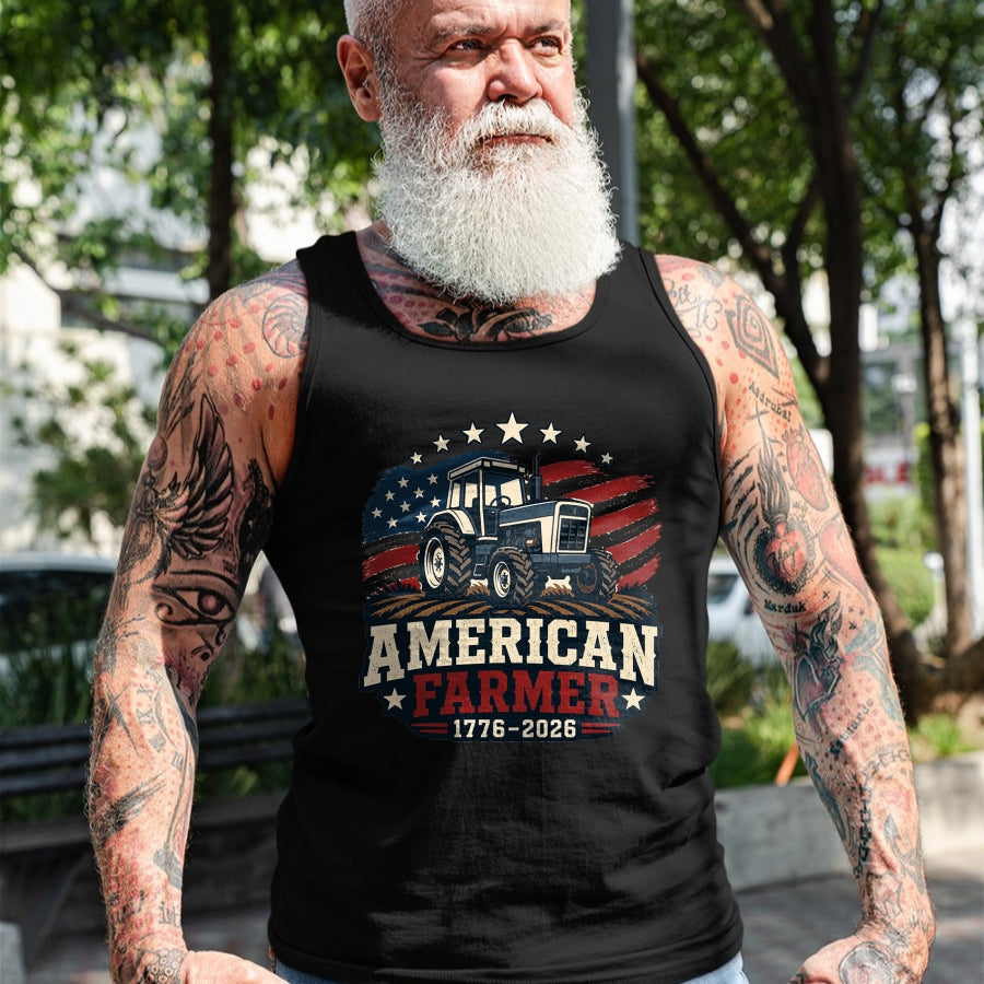 Best Farmer Life Shirt, Funny Farmer UnisexT-Shirt/Hoodie/Sweatshirt HLT00 - American Farmer 250 4th of July Tractor 1776 2026 T-Shirt