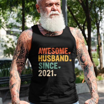 Best Wife Shirt, Wife and Husband Unisex T-Shirt/Hoodie/Sweatshirt HLT00 - 2 Years Anniversary for Him Awesome Husband Since 2021 T-Shirt