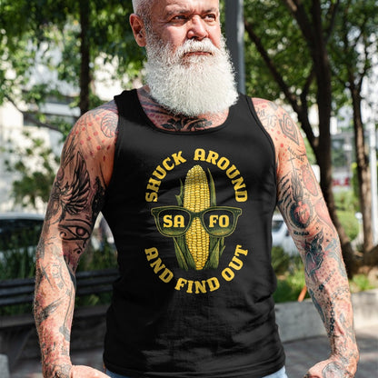 Best Farmer Life Shirt, Funny Farmer UnisexT-Shirt/Hoodie/Sweatshirt HLT00 - Funny Shuck Around and Find Out SAFO Farmers Corn Sunglasses T-Shirt