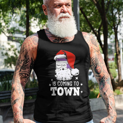 Funny Nurse Shirt, Nurse Unisex T-Shirt/Hoodie/Sweatshirt HLT00 - Sani-cloth Is Coming To Town Funny Nurse Christmas T-Shirt