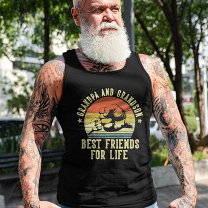 Best Grandpa Shirt, Proud Grandpa Unisex T-Shirt/Hoodie/Sweatshirt HLT00 - Grandpa and Grandson Best Friends for Life Funny Grandpa T-Shirt