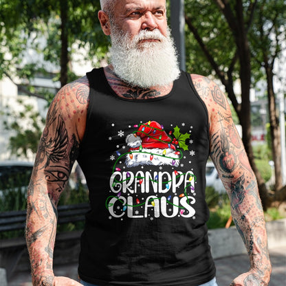 Best Grandpa Shirt, Proud Grandpa Unisex T-Shirt/Hoodie/Sweatshirt HLT00 - Grandpa Claus Shirt Christmas Lights Pajama Family Matching T-Shirt