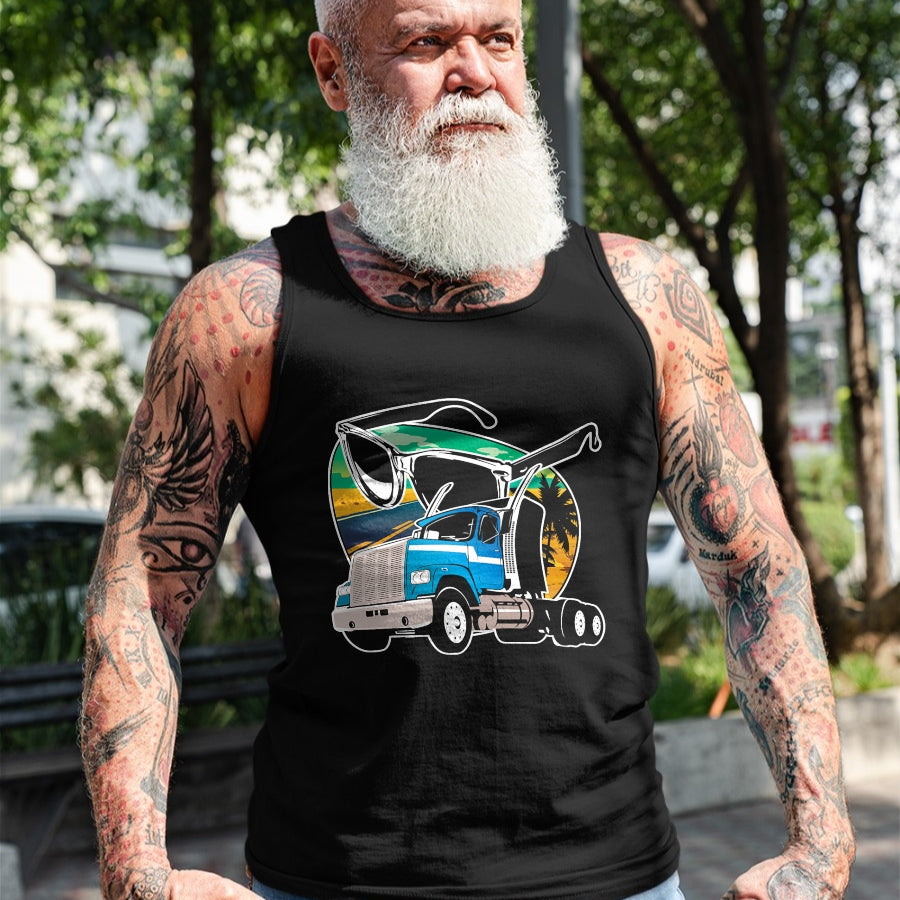 Best Truck Driver Life Shirt, Funny Trucker UnisexT-Shirt/Hoodie/Sweatshirt HLT00 - Truck Driver Peaceful Asphalt Road Trucker Glasses T-Shirt