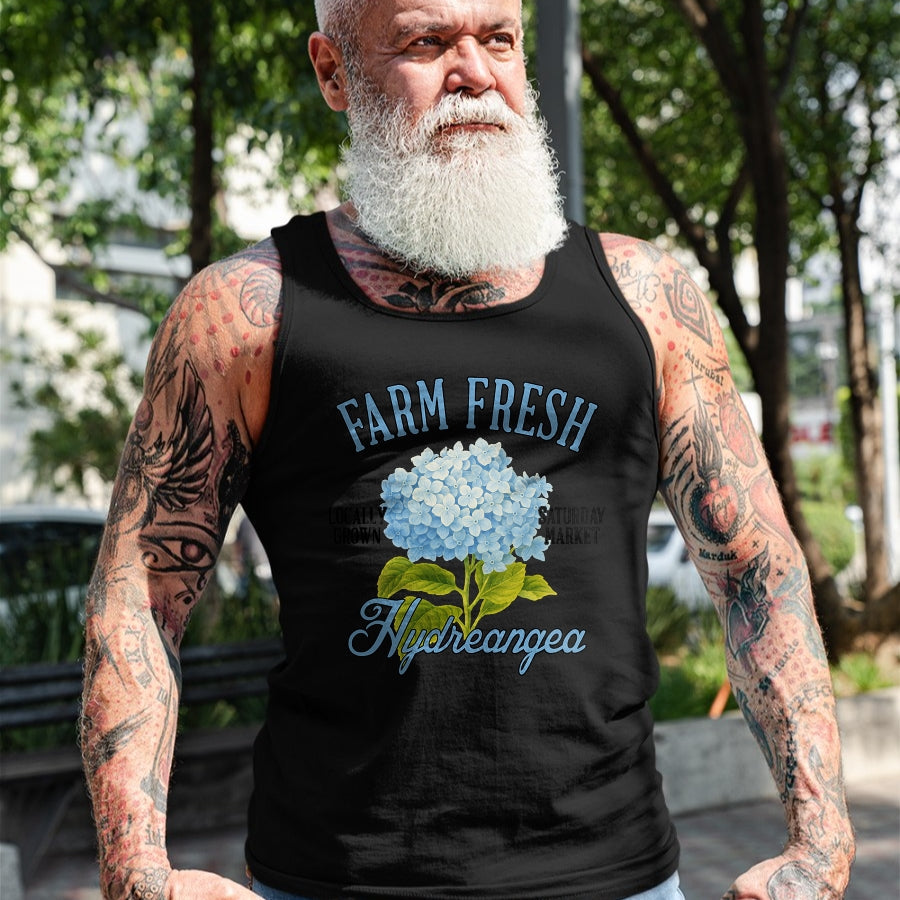 Best Farmer Life Shirt, Funny Farmer UnisexT-Shirt/Hoodie/Sweatshirt HLT00 - Hydrangea Farmers Market Gardening Farm A Fresh Hydrangea T-Shirt