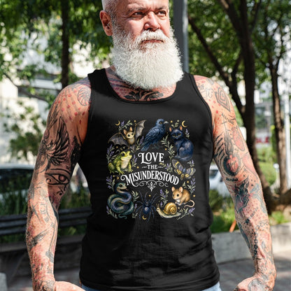 Cat Love Shirt, Funny Cat Lover Gift UnisexT-Shirt/Hoodie/Sweatshirt HLT00 - Love The Misunderstood Bat Frog Raven Snake Cat Moth Spider T-Shirt