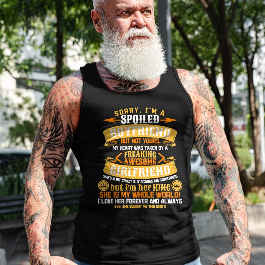 Best Wife Shirt, Wife and Husband Unisex T-Shirt/Hoodie/Sweatshirt HLT00 - Sorry I'm A Spoiled Boyfriend by Freaking Awesome Girlfriend T-Shirt (3)