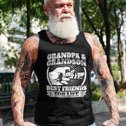 Best Grandpa Shirt, Proud Grandpa Unisex T-Shirt/Hoodie/Sweatshirt HLT00 - Grandpa And Grandson Gift Family Shirt Grandad Fist Bump Tee T-Shirt
