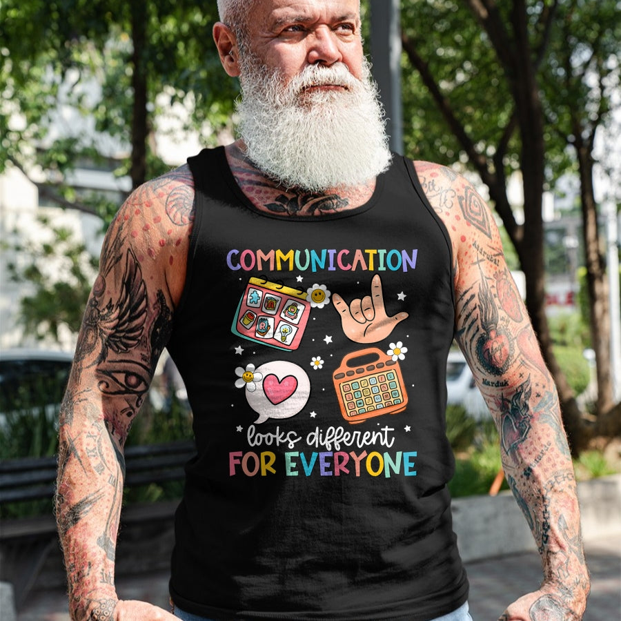 Best Teacher Shirt, Funny Teacher UnisexT-Shirt/Hoodie/Sweatshirt HLT00 - Communication Looks Different for Everyone SPED Teacher ASD T-Shirt