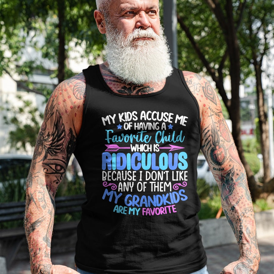 Best Grandpa Shirt, Proud Grandpa Unisex T-Shirt/Hoodie/Sweatshirt HLT00 - My Grandkids Are Favorite Funny Family Grandpa Grandma T-Shirt