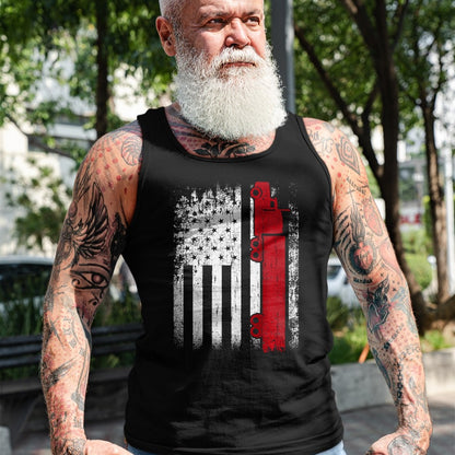 Best Truck Driver Life Shirt, Funny Trucker UnisexT-Shirt/Hoodie/Sweatshirt HLT00 - Distressed American Flag Truck Driver Design On Back T-Shirt