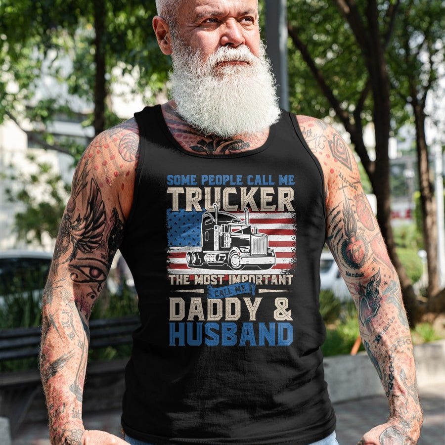 Best Truck Driver Life Shirt, Funny Trucker UnisexT-Shirt/Hoodie/Sweatshirt HLT00 - Semi Truck Driver, Trucker Daddy, Husband, US American Flag T-Shirt