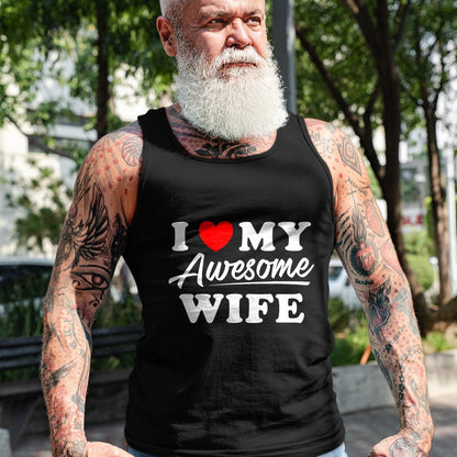 Best Wife Shirt, Wife and Husband Unisex T-Shirt/Hoodie/Sweatshirt HLT00 - I Love My Awesome Wife T Shirt for Men T-Shirt