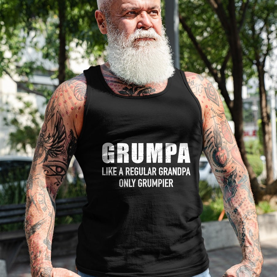 Best Grandpa Shirt, Proud Grandpa Unisex T-Shirt/Hoodie/Sweatshirt HLT00 - Grumpa like regular grandpa only grumpier T-Shirt