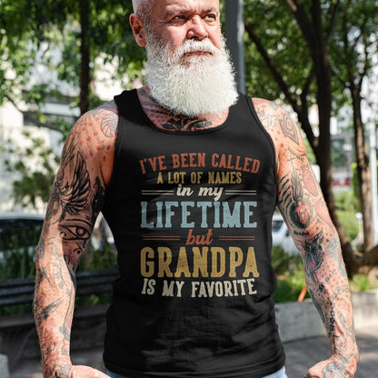 Best Grandpa Shirt, Proud Grandpa Unisex T-Shirt/Hoodie/Sweatshirt HLT00 - Grandpa Is My Favorite Name - Father's Day Grandpa T-Shirt (1)