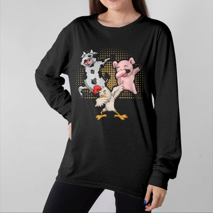 Best Farmer Life Shirt, Funny Farmer UnisexT-Shirt/Hoodie/Sweatshirt HLT00 - Dabbing Chicken Pig Cow Funny Farm Animal T-Shirt